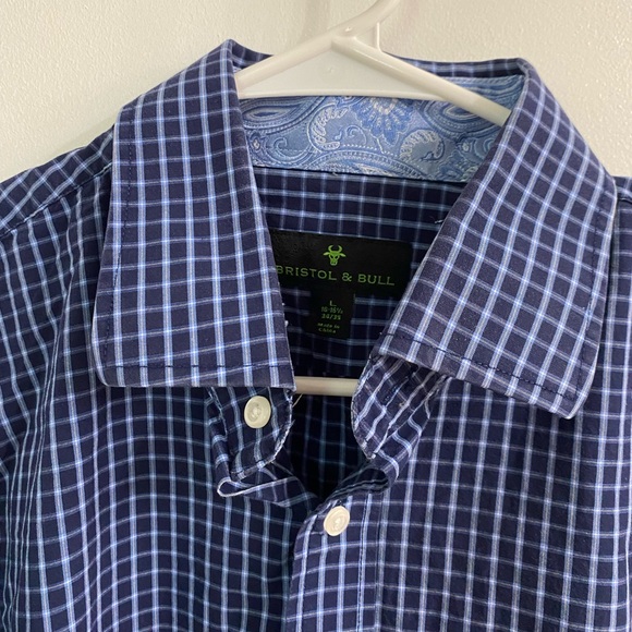 Men’s Bristol & Bull long sleeve button down shirt size large - Picture 4 of 5